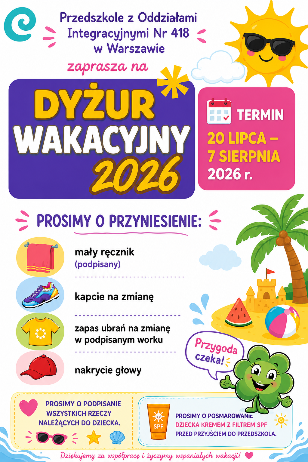 Dyżur wakacyjny 2026 lipiec