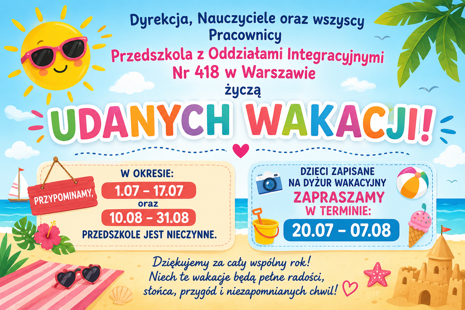 udanych wakacji